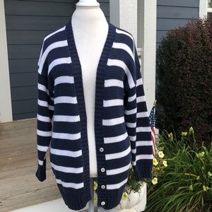 Vintage oversized striped coastal hand knot striped sweater coastal grandmother